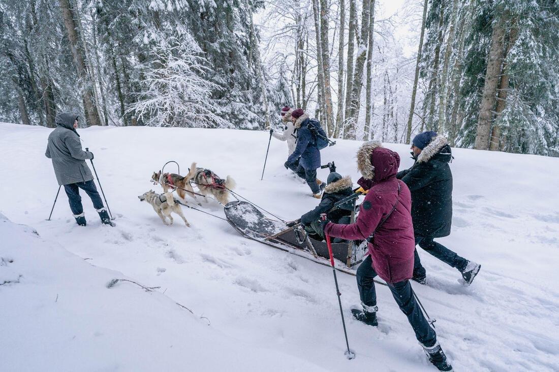 BLACK WOMEN'S WARM WATER-REPELLENT SNOW HIKING TROUSERS - SH500 MOUNTAIN, No Color, large image number 11