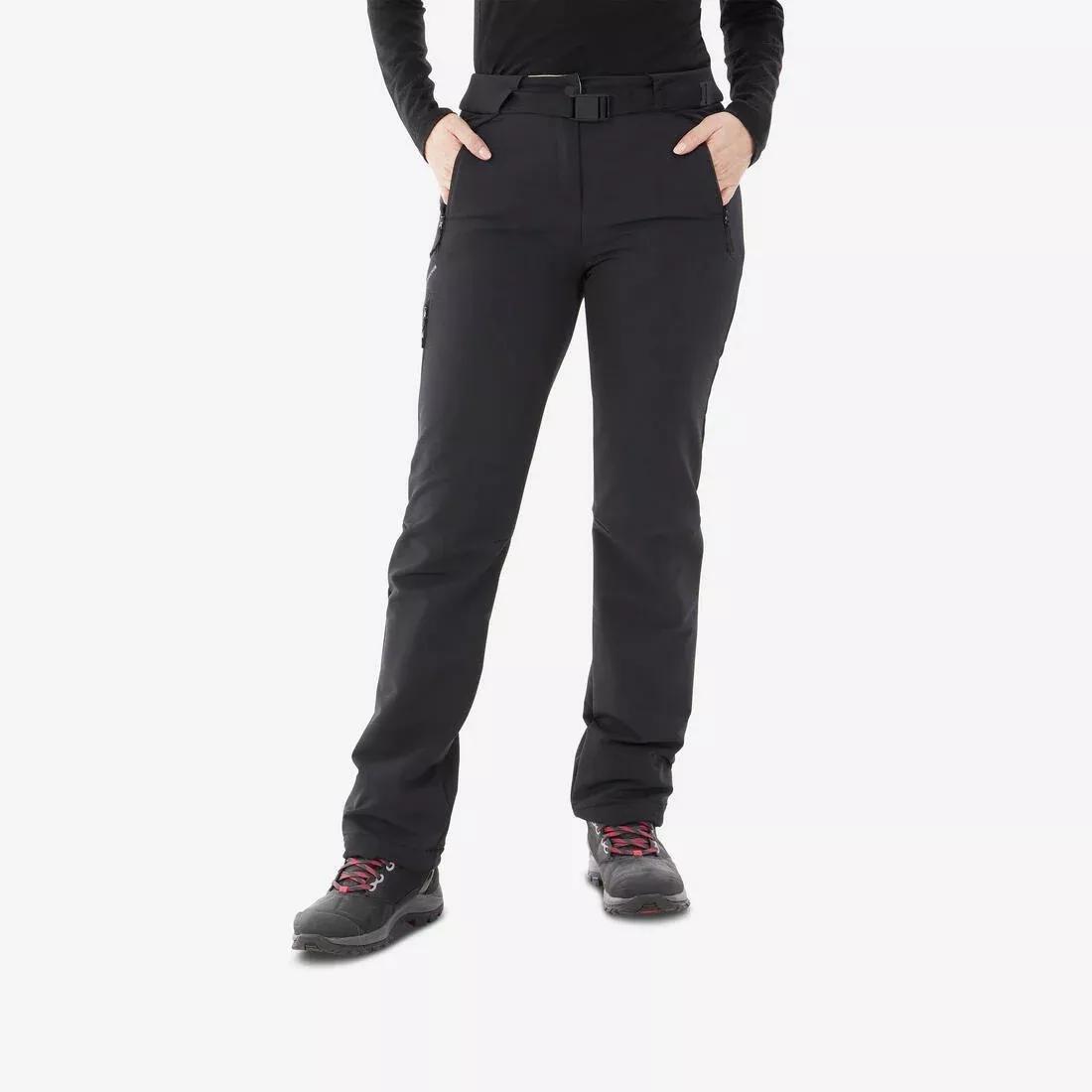 BLACK WOMEN'S WARM WATER-REPELLENT SNOW HIKING TROUSERS - SH500 MOUNTAIN, , large image number 14