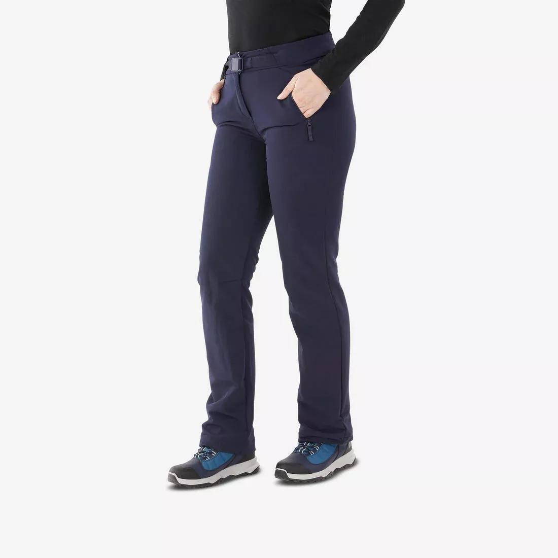 Women Warm Water-Repellent Snow Hiking Trousers - SH500 Mountain, Navy, , medium
