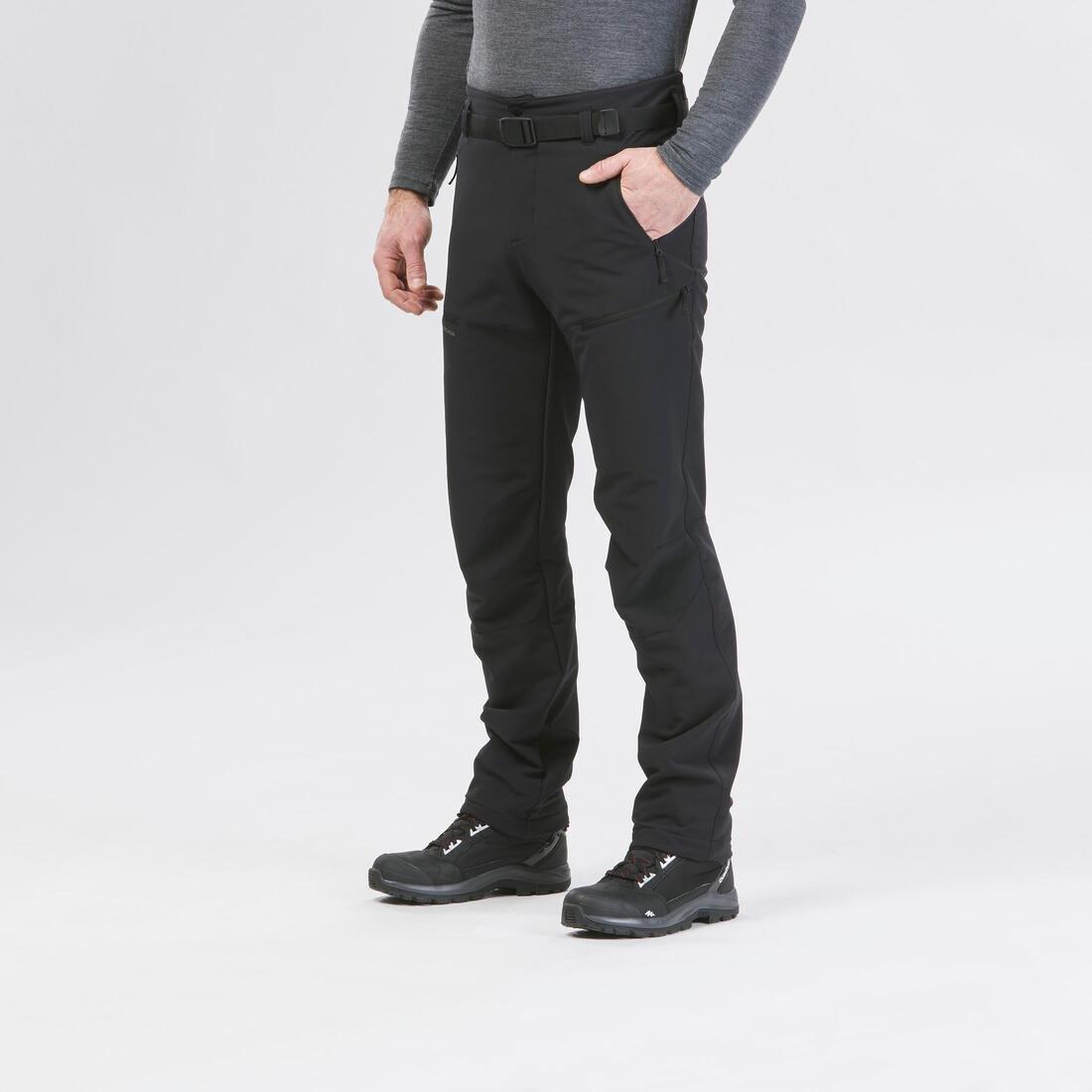 Men Warm Water-Repellent Snow Hiking Trousers - Sh500 Mountain, Black, No Color, large image number 1