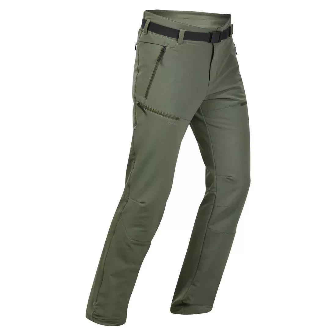 Men Warm Water-Repellent Snow Hiking Trousers - SH500 Mountain, Green, No Color, large image number 1