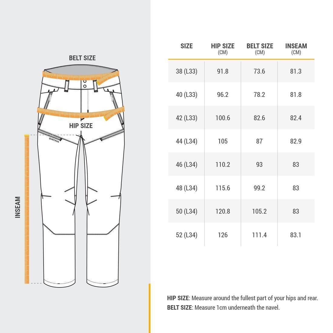 Men Warm Water-Repellent Snow Hiking Trousers - SH500 Mountain, Green, No Color, large image number 3