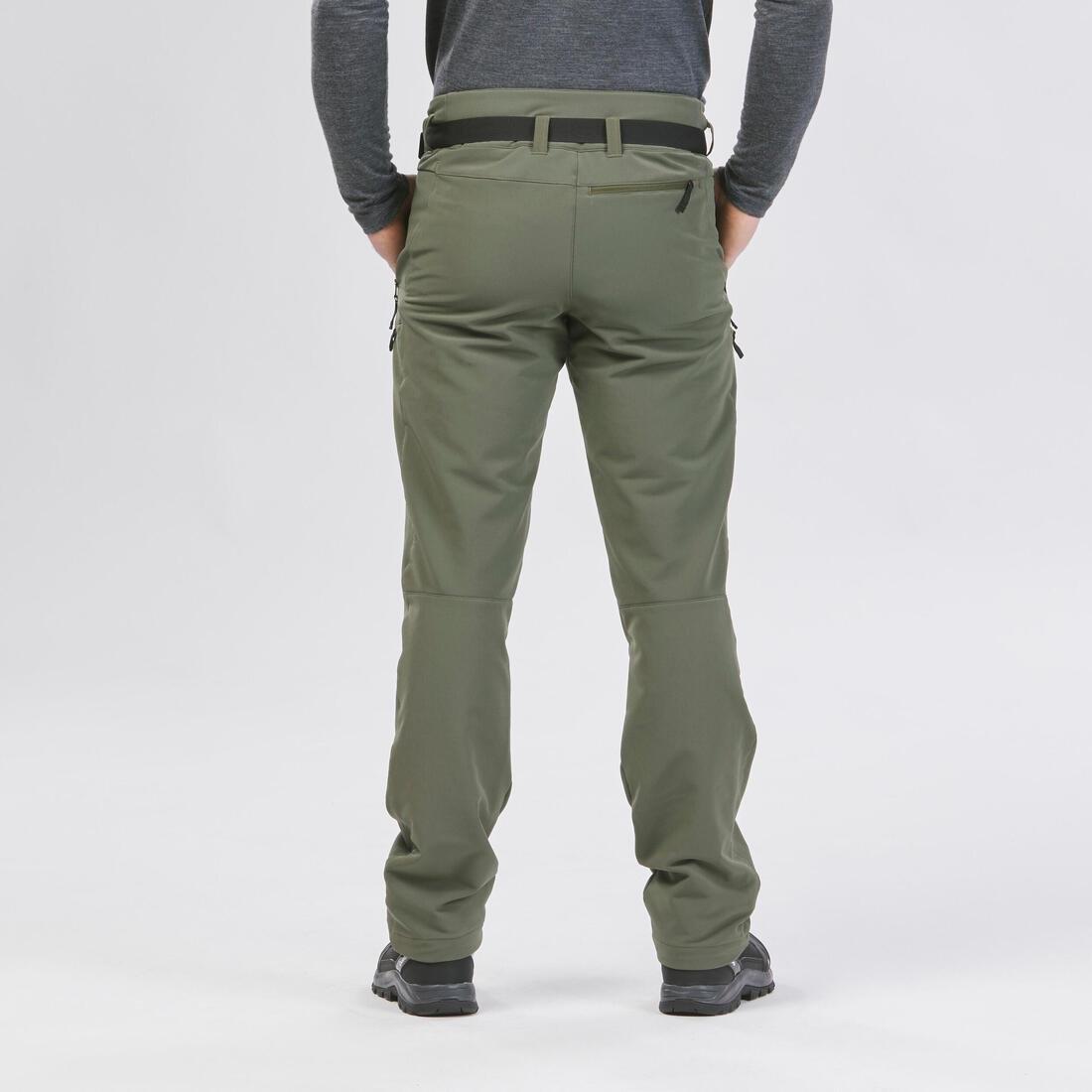 Men Warm Water-Repellent Snow Hiking Trousers - SH500 Mountain, Green, No Color, large image number 4