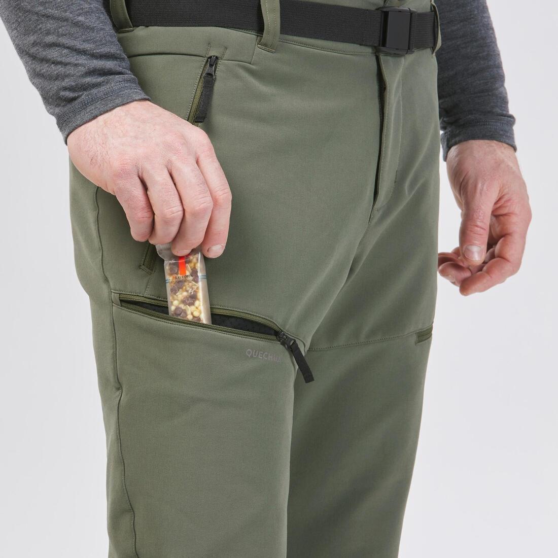 Men Warm Water-Repellent Snow Hiking Trousers - SH500 Mountain, Green, No Color, large image number 5