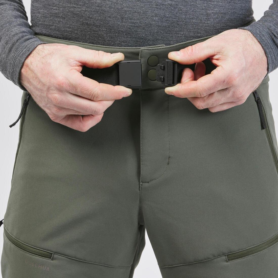 Men Warm Water-Repellent Snow Hiking Trousers - SH500 Mountain, Green, No Color, large image number 6