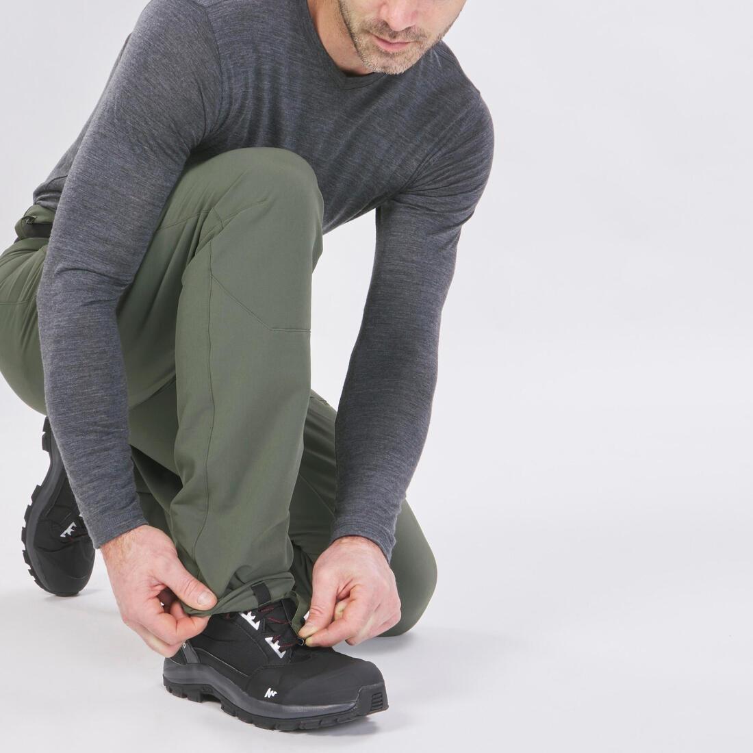 Men Warm Water-Repellent Snow Hiking Trousers - SH500 Mountain, Green, No Color, large image number 7