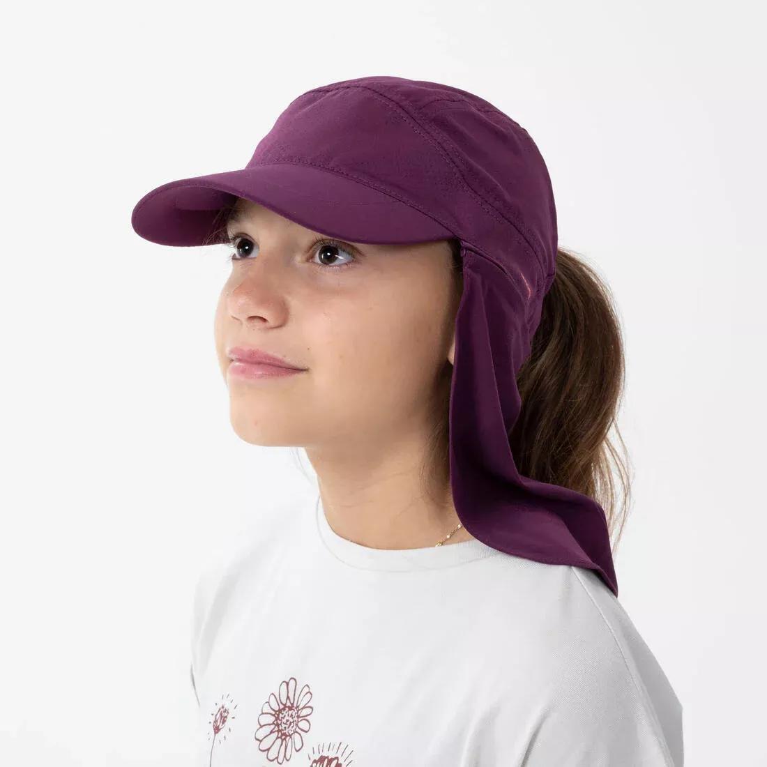Children's Hiking Anti-UV Cap MH500, grape purple, , large image number 4