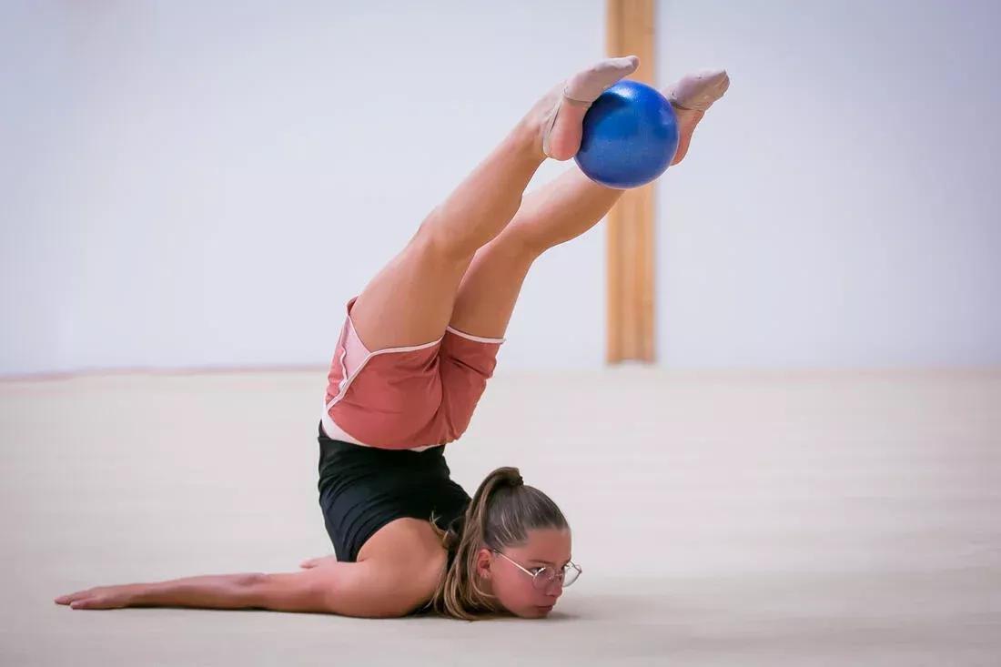 BLUEBERRY BLUE Rhythmic Gymnastics Ball 185 mm, No Color, large image number 4