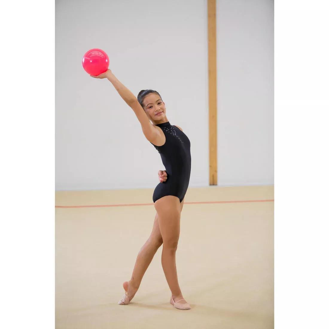 BLACK Rhythmic Gymnastics Sleeveless Leotard - Black Rhinestones, No Color, large image number 1