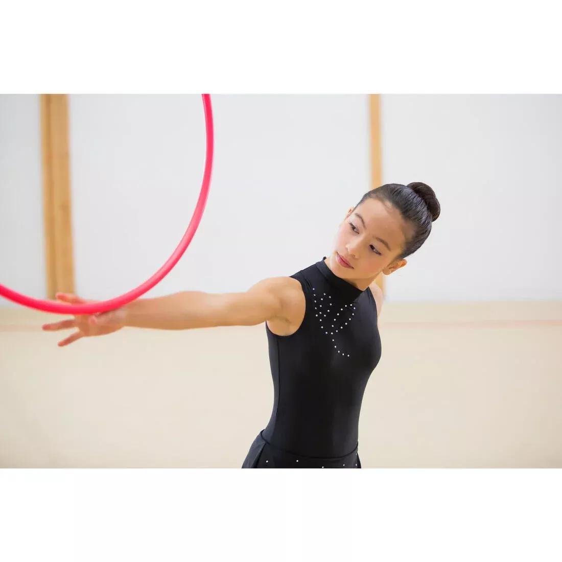 BLACK Rhythmic Gymnastics Sleeveless Leotard - Black Rhinestones, No Color, large image number 5