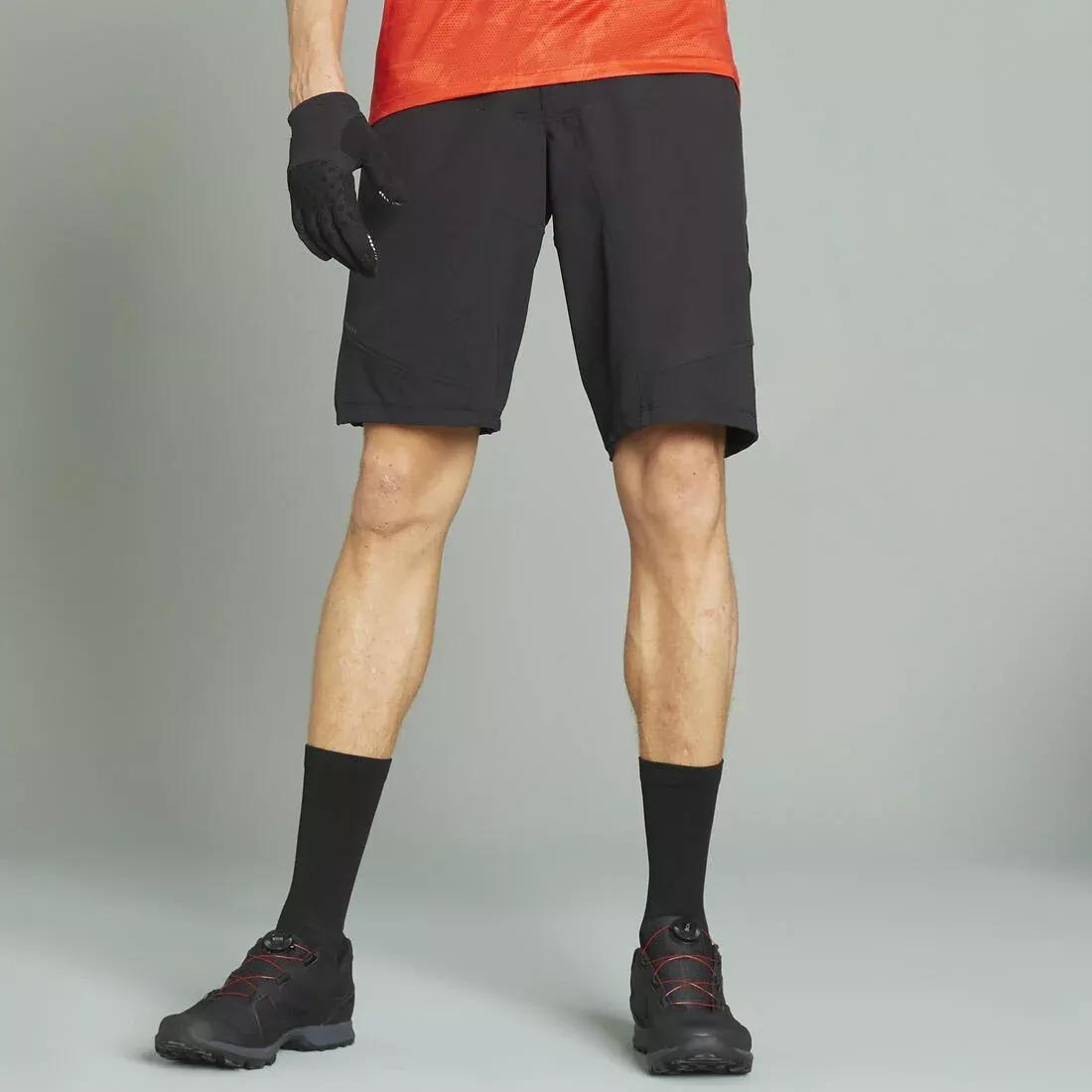 BLACK Men's Mountain Bike Cargo Shorts, No Color, large image number 0
