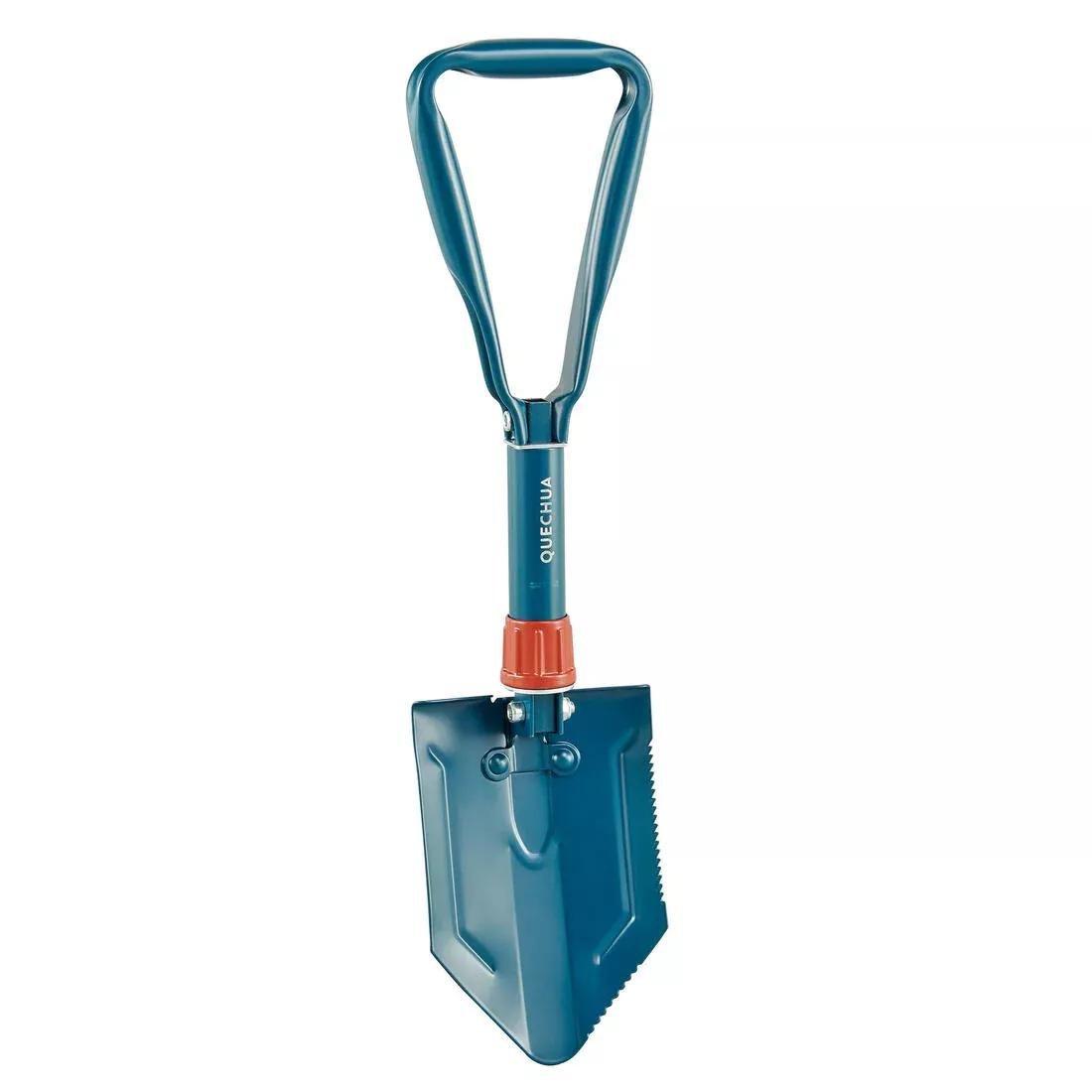 QUECHUA - Folding Camping Shovel/Pick, Dark Petrol Blue