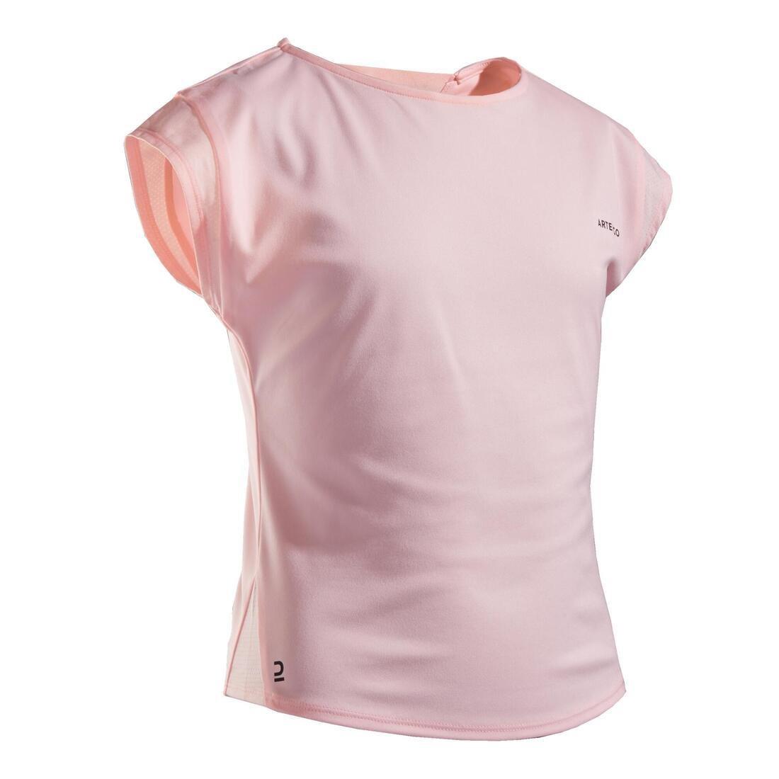 Girls T-Shirt 500, Fluo Pale Peach, No Color, medium