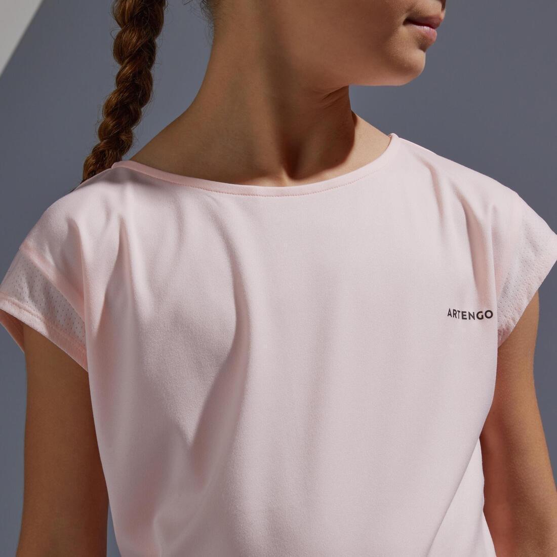 Girls T-Shirt 500, Fluo Pale Peach, No Color, large image number 8