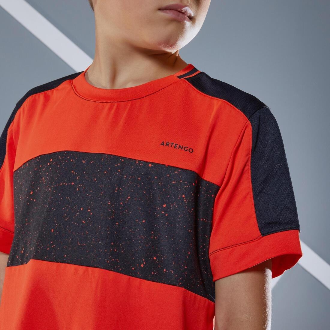 Boys' Thermal Tennis T-Shirt 500, Red, , large image number 4