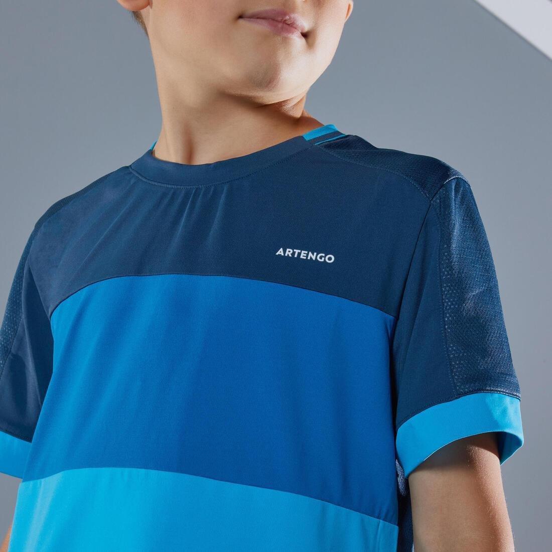 ARTENGO - Boys' Tennis T-Shirt Dry 500, Inkpot blue