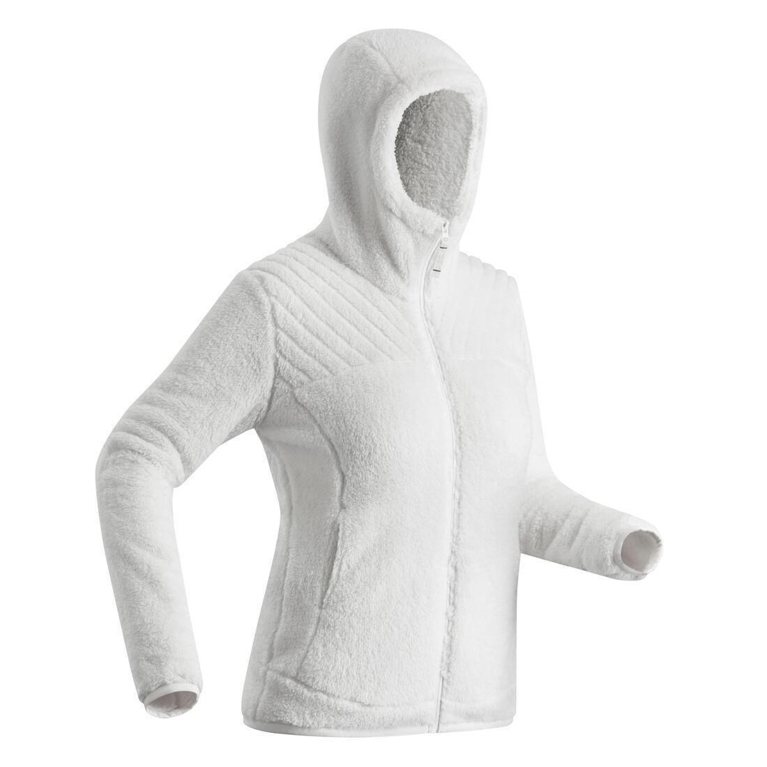 Women Warm Fleece Hiking Jacket - Sh100 Ultra-Warm, White, , large image number 0