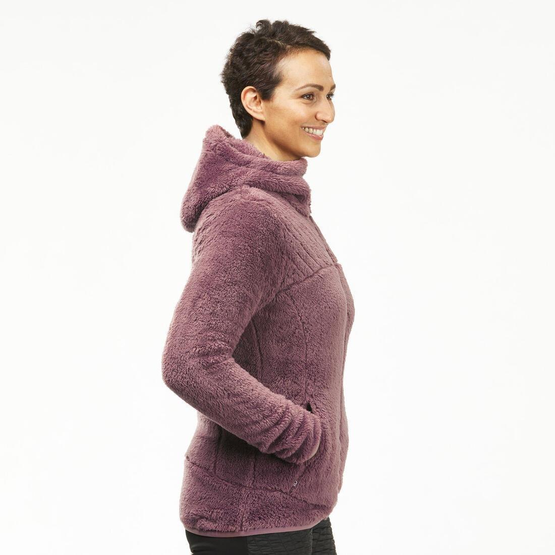 Women Warm Fleece Hiking Jacket - Sh100 Ultra-Warm, White, , large image number 5