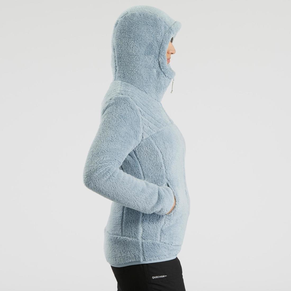Women Warm Fleece Hiking Jacket - Sh100 Ultra-Warm, White, , large image number 10
