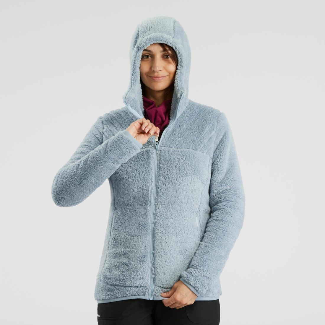 Women Warm Fleece Hiking Jacket - Sh100 Ultra-Warm, White, , large image number 12