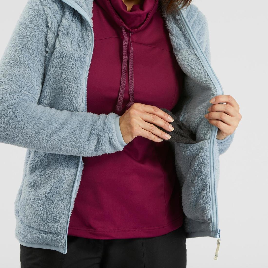 Women Warm Fleece Hiking Jacket - Sh100 Ultra-Warm, White, , large image number 13