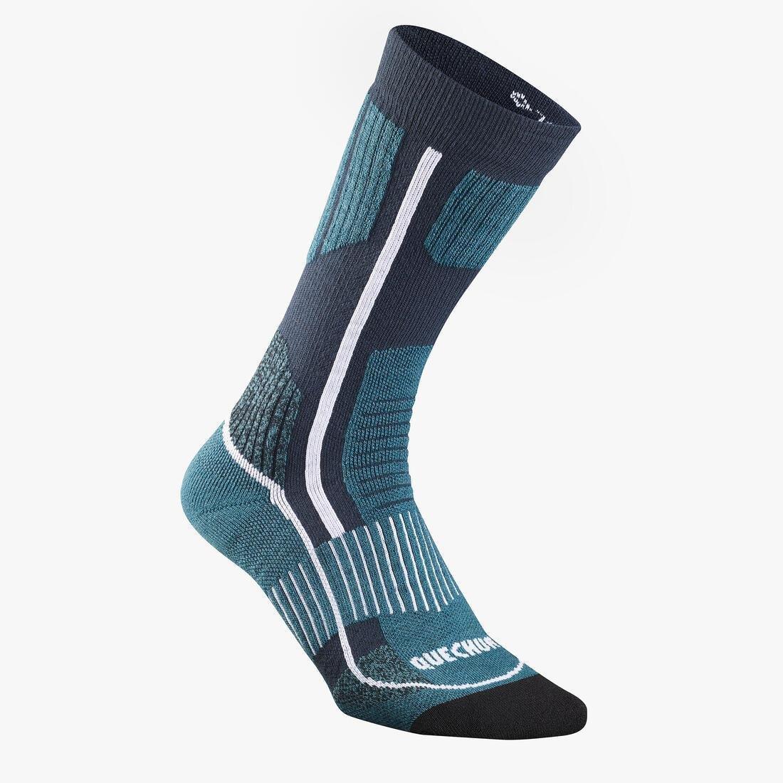 Unisex Warm Hiking Socks - Sh500 Mountain Mid - 2 Pairs, Navy, , large image number 2