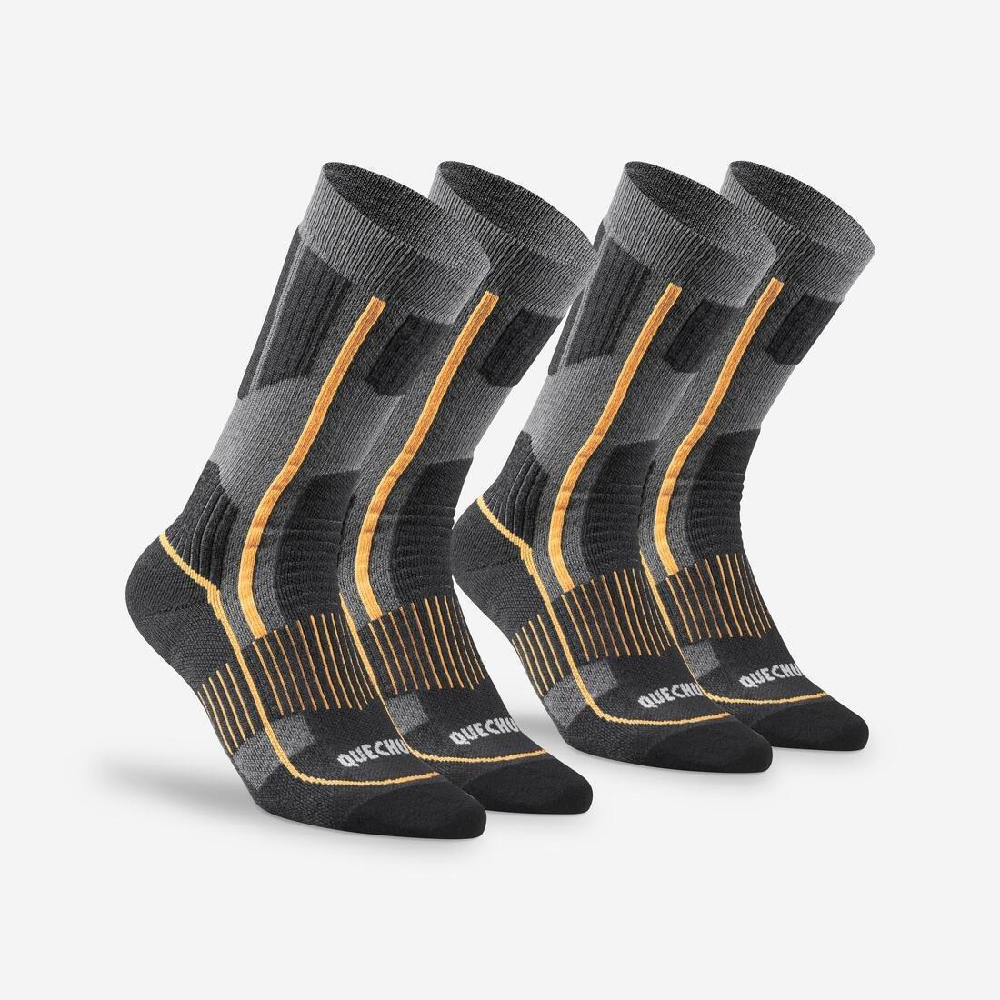 Unisex Warm Hiking Socks - Sh500 Mountain Mid - 2 Pairs, Navy, , large image number 4