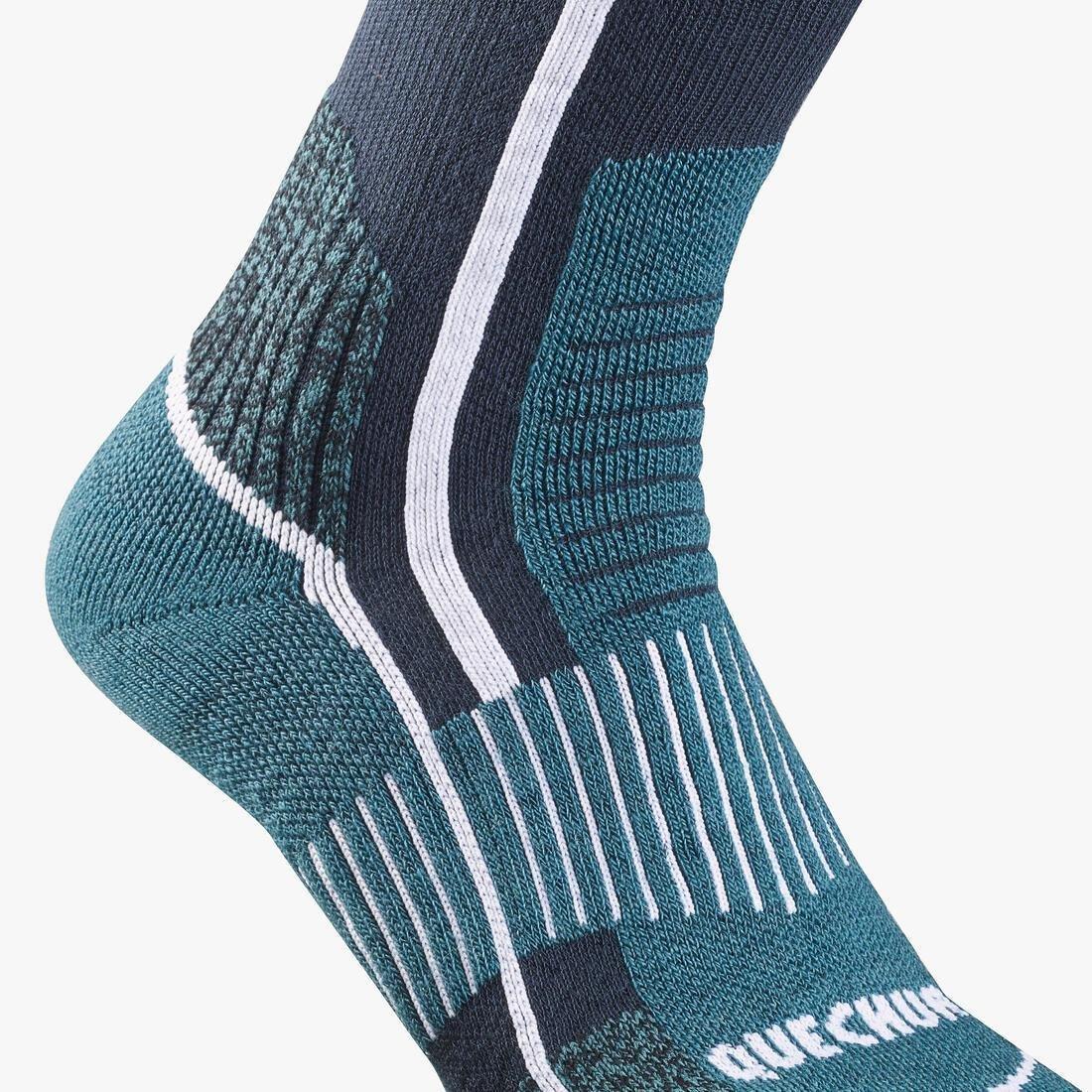 Unisex Warm Hiking Socks - Sh500 Mountain Mid - 2 Pairs, Navy, , large image number 5