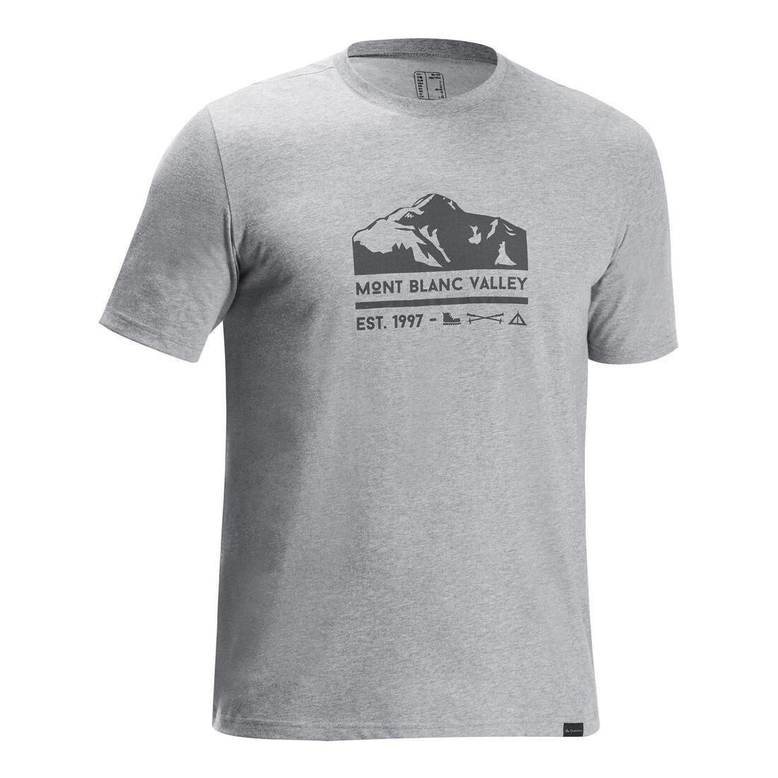 QUECHUA - Techtil 100 Short-Sleeved Hiking T-Shirt, Navy Blue