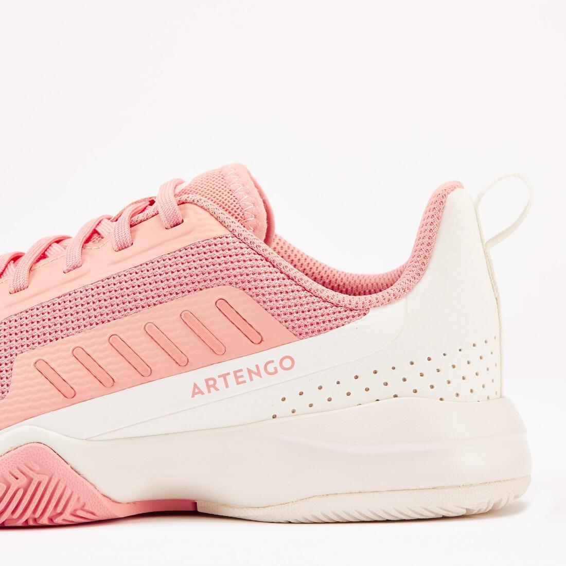 ARTENGO - Kids' Tennis Shoes with Laces TS500 Fast - Nightsky, Salmon pink