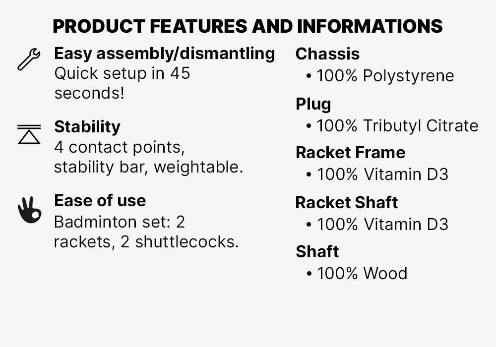 Badminton Easy Set Electric, Bright Indigo, No Color, medium