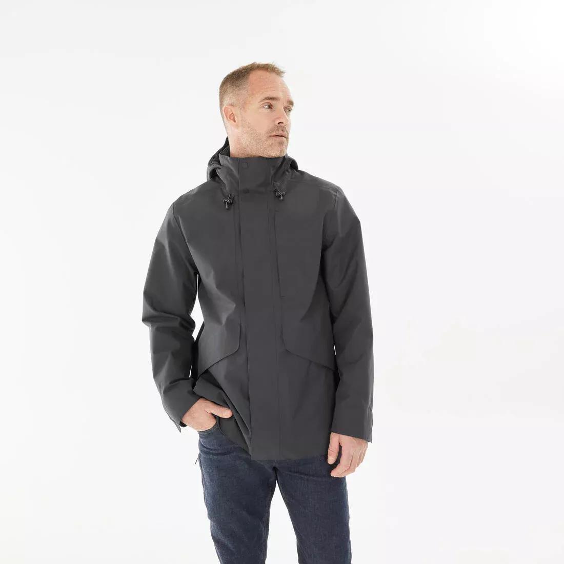 Men Hiking Waterproof Jacket - NH550 WP, Grey, No Color, large image number 0