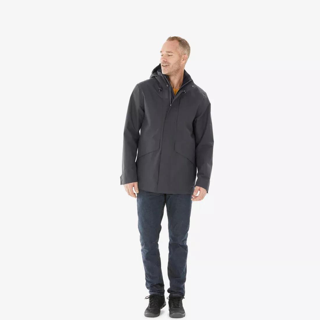 Men Hiking Waterproof Jacket - NH550 WP, Grey, No Color, large image number 1