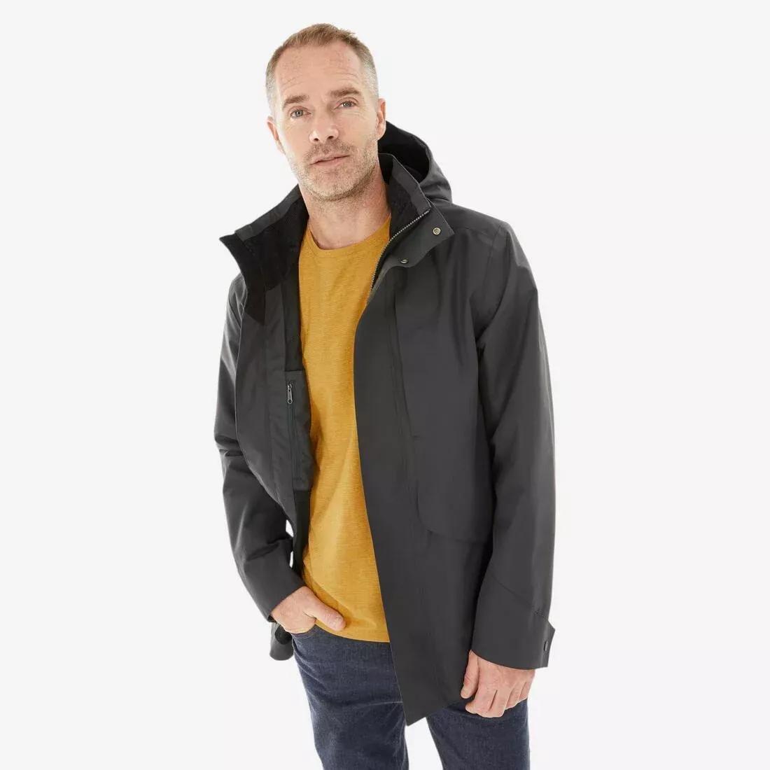 Men Hiking Waterproof Jacket - NH550 WP, Grey, No Color, large image number 3