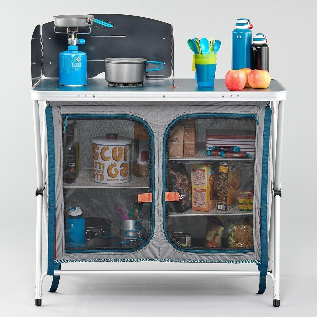 Folding Camping Kitchen Unit, Grey, , large image number 1