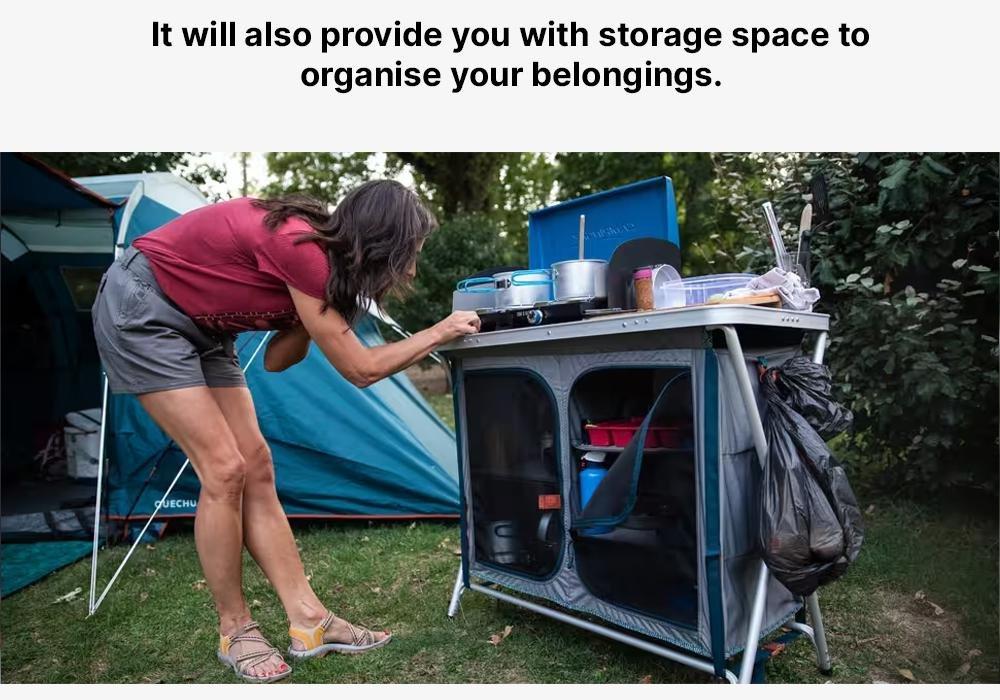 Folding Camping Kitchen Unit, No Color, large image number 17