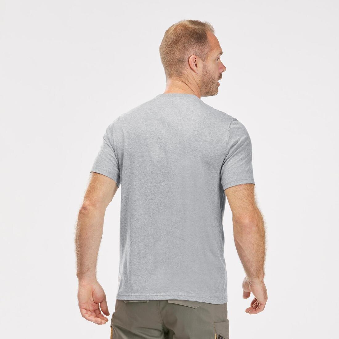 QUECHUA - Techtil100 Short-Sleeved Hiking T-Shirt Mottled, Light Grey