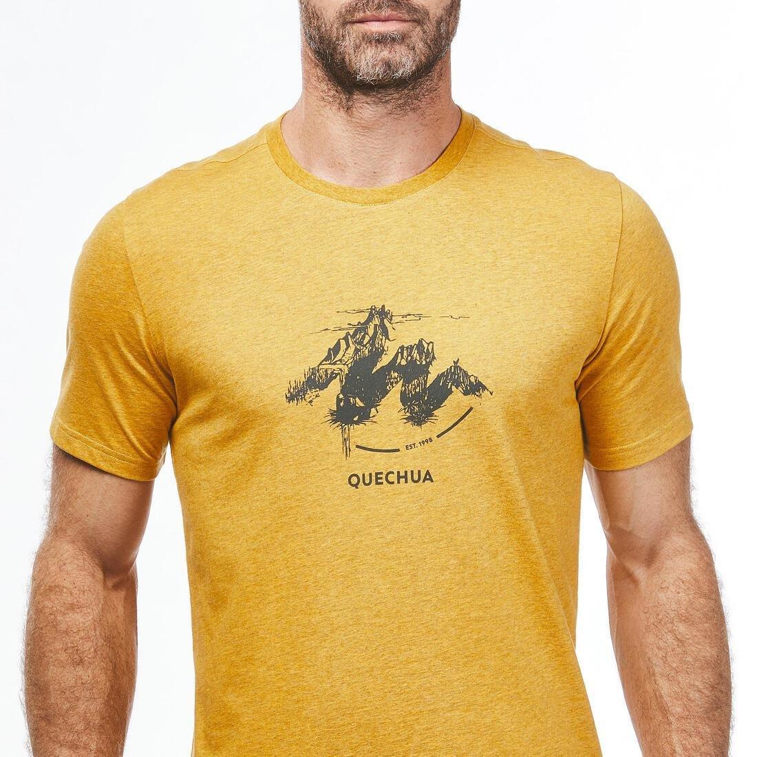 QUECHUA - Techtil100 Short-Sleeved Hiking T-Shirt Mottled, Light Grey