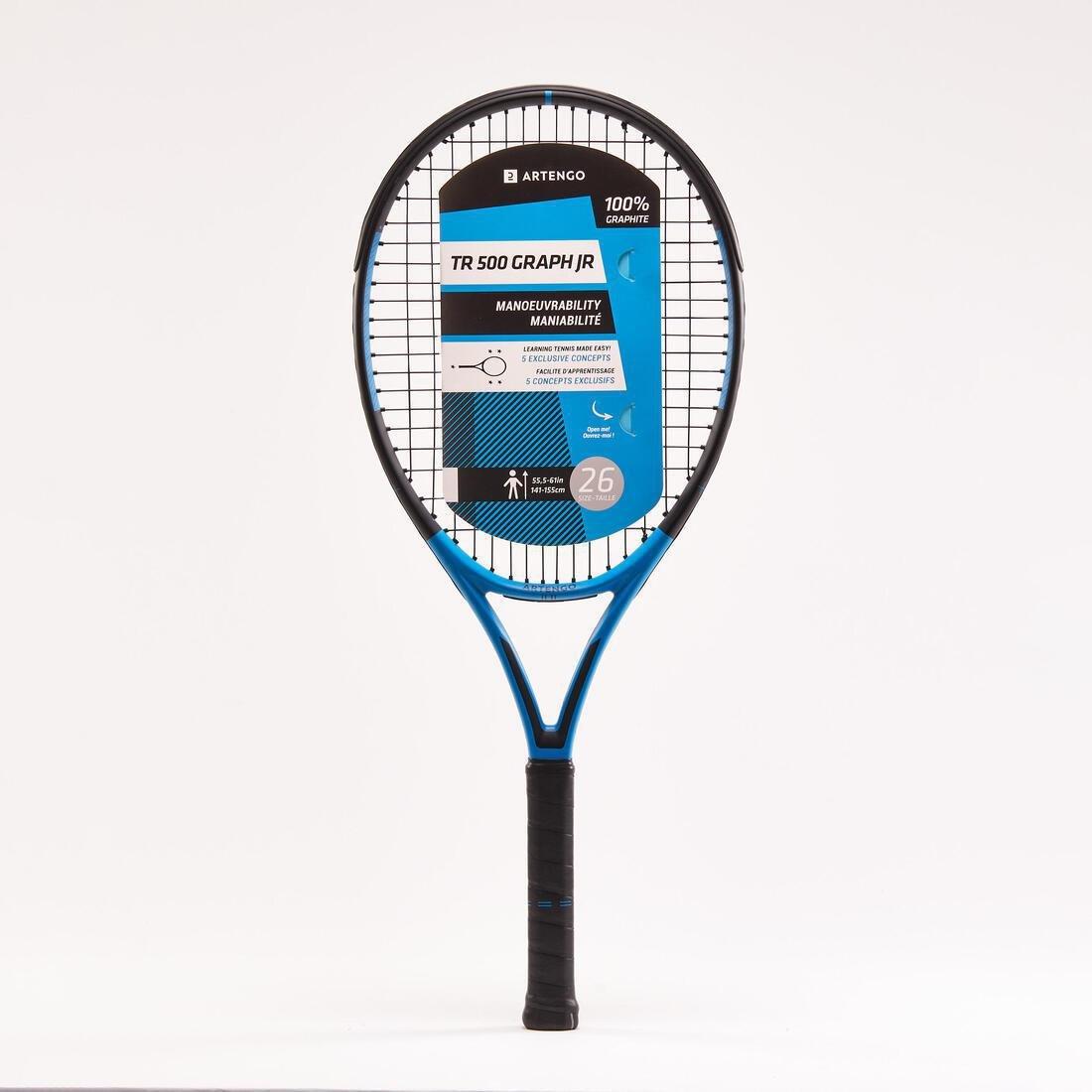 DEFAULT Kids' 26 Tennis Racket TR500 Graph - Blue, No Color, large image number 1