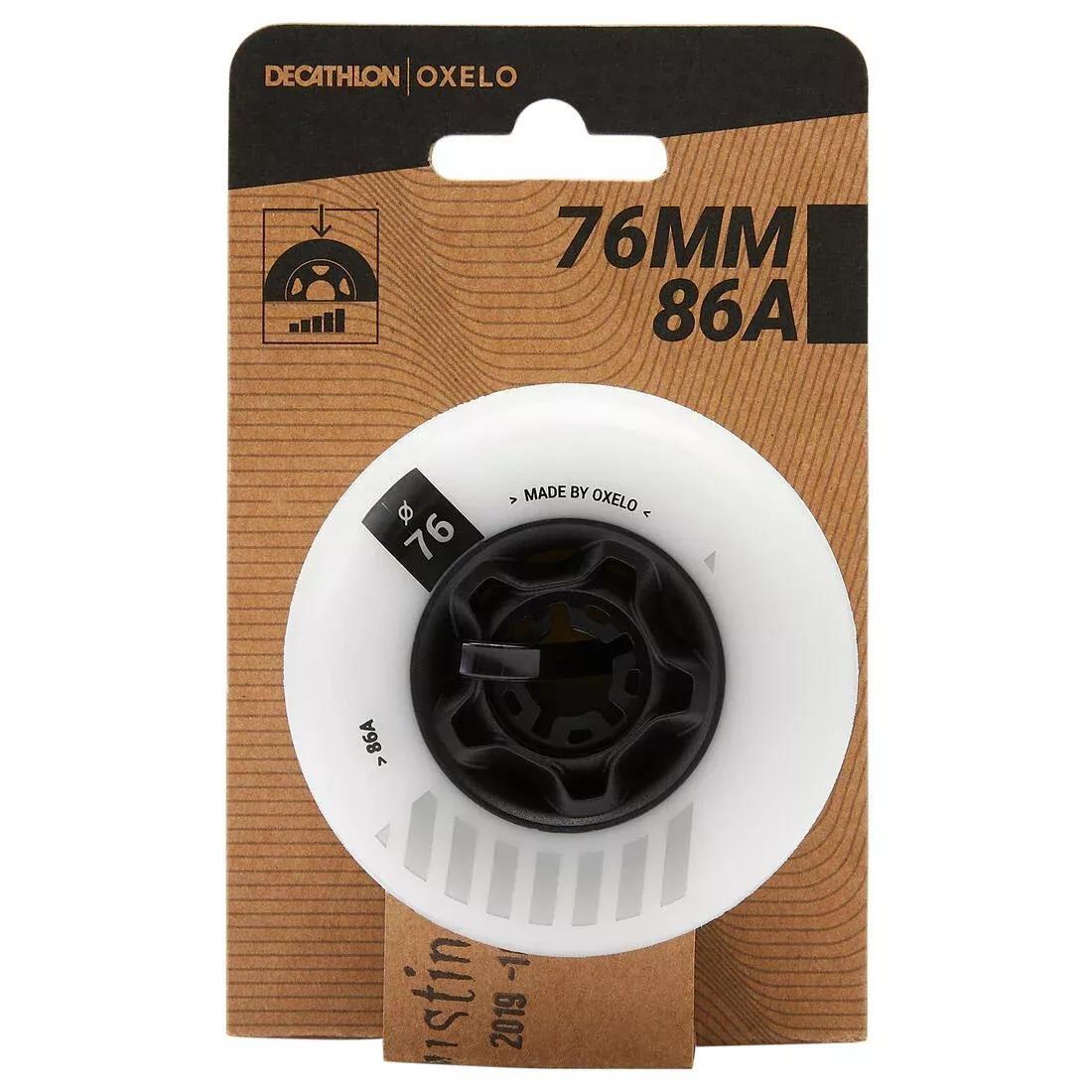 76mm/86A Freeride Inline Skating Wheels - MF 4-Pack, White, No Color, medium