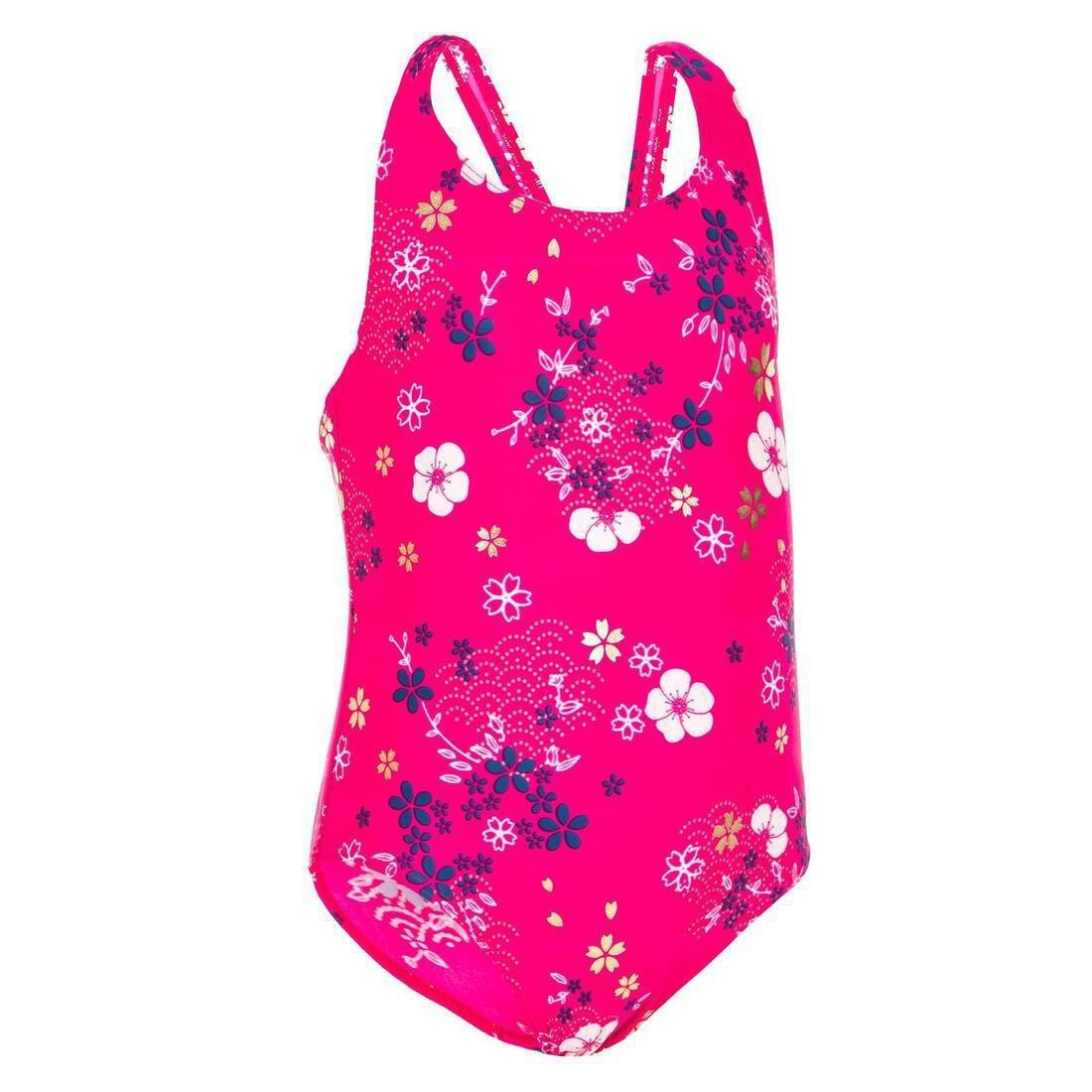 Baby Girl's One-Piece Swimsuit - Animal Print, Pink, , large image number 1
