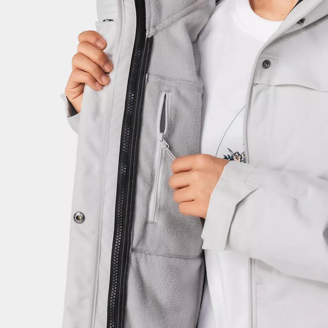 Women Waterproof 3In1 Travel Trekking Jacket - Travel 100, Grey, No Color, large image number 4