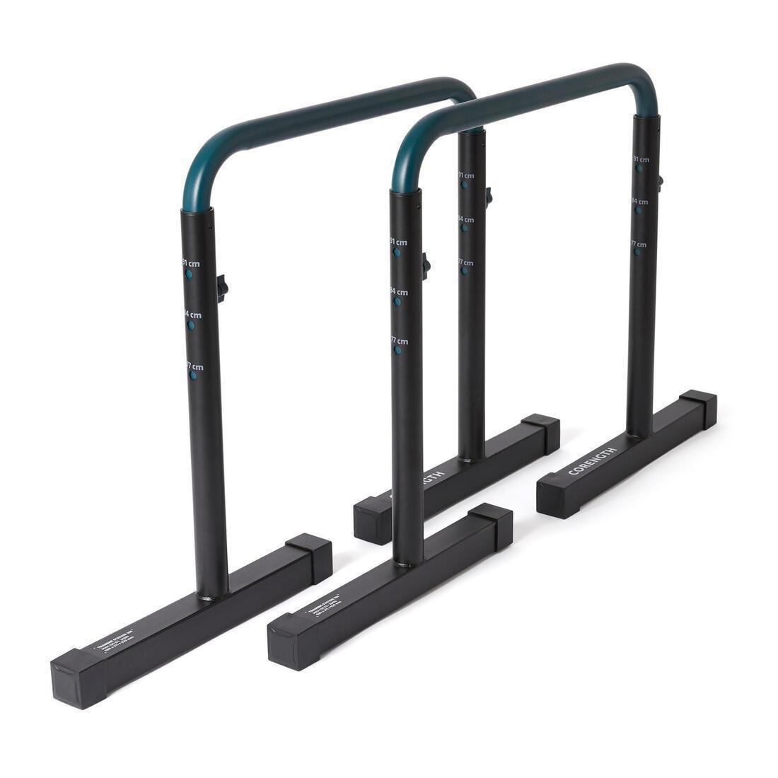 CORENGTH Adjustable Dip Bar Training Station 100 Black Azadea