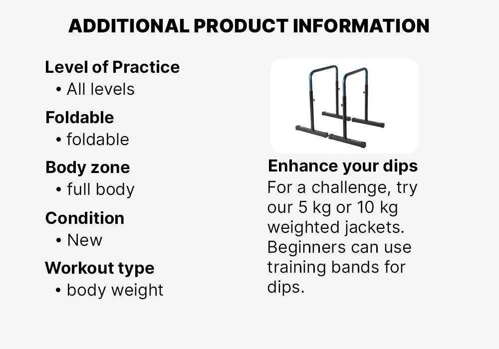 Adjustable Dip Bar Training Station 100, Black, No Color, large image number 16