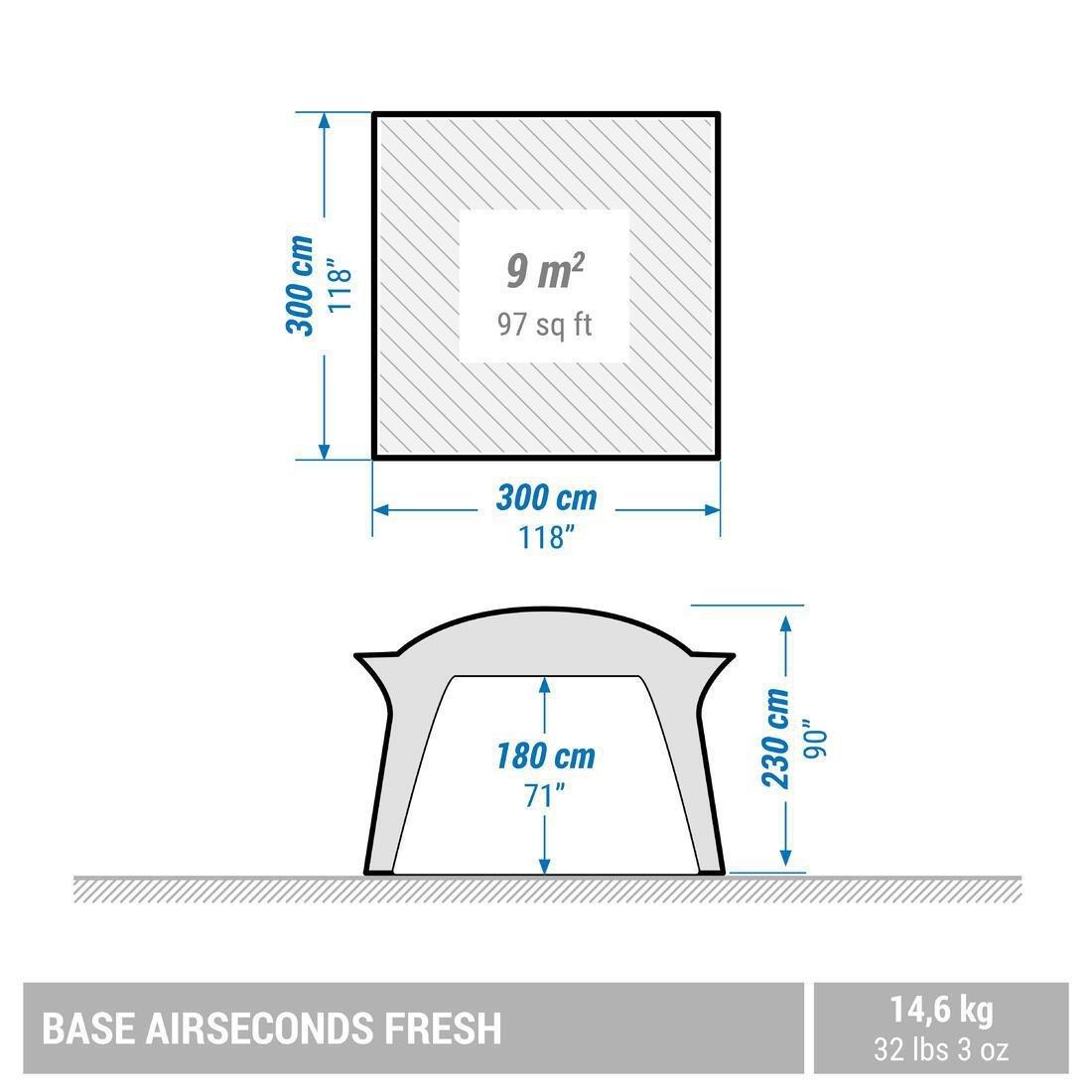 DEFAULT Inflatable Camping Living Area - Base Air Seconds Fresh - 8 Person, No Color, large image number 1
