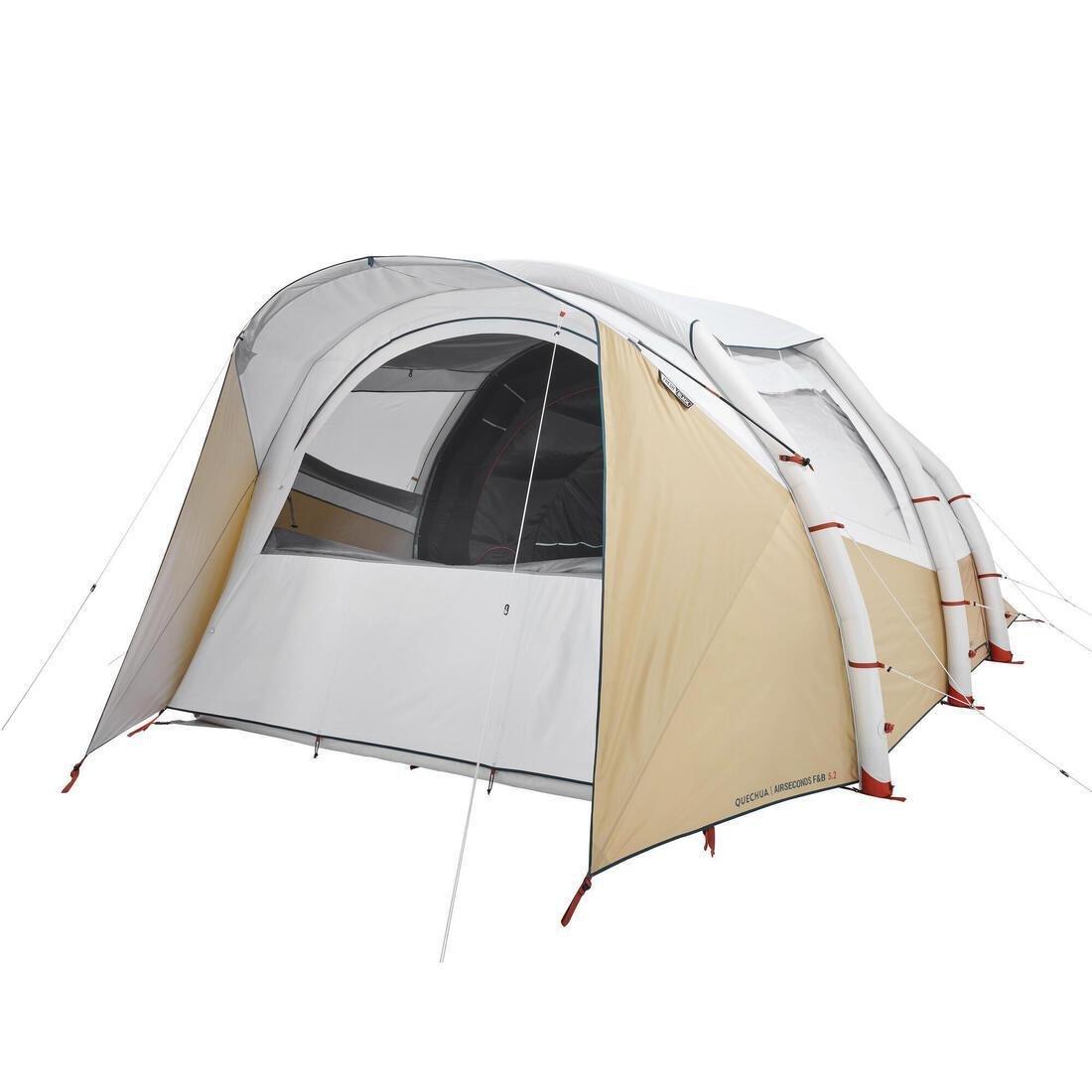 Inflatable Camping Tent - Air Seconds 5.2 - 5 People - 2 Inner Tubes, Beige, No Color, large image number 8