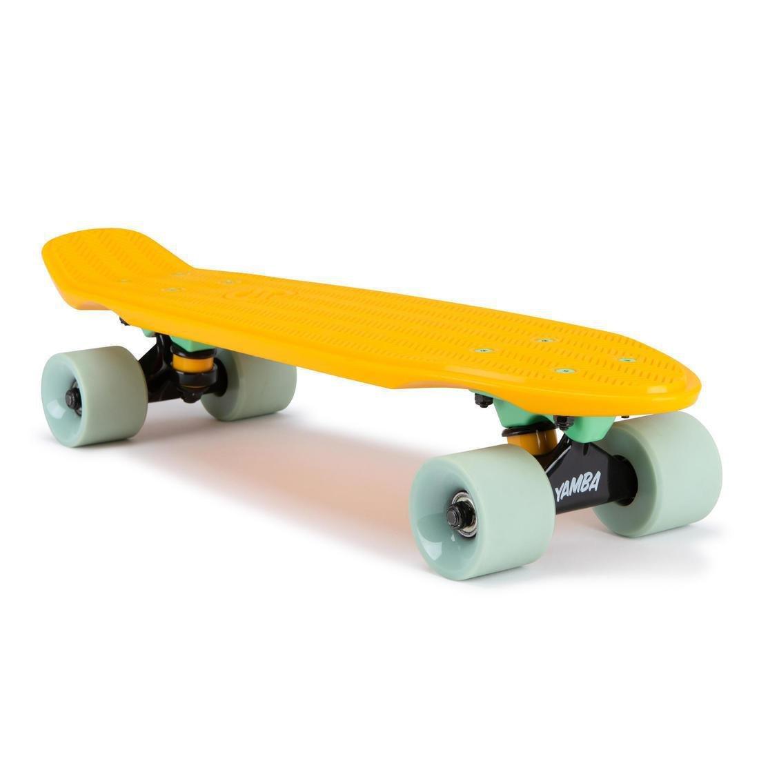 OXELO - Cruiser Skateboard Yamba 100 - Coral, Yellow