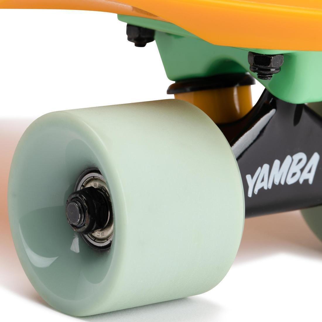 OXELO - Cruiser Skateboard Yamba 100 - Coral, Yellow