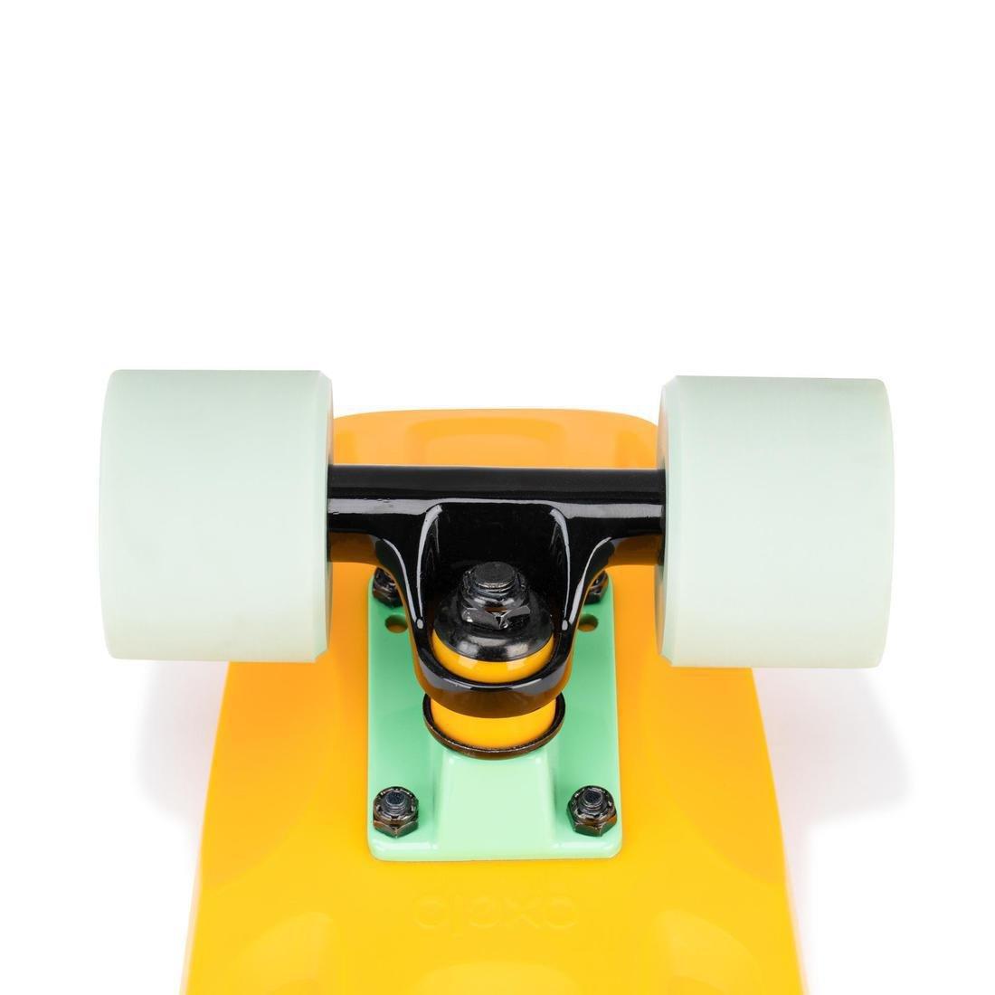 OXELO - Cruiser Skateboard Yamba 100 - Coral, Yellow