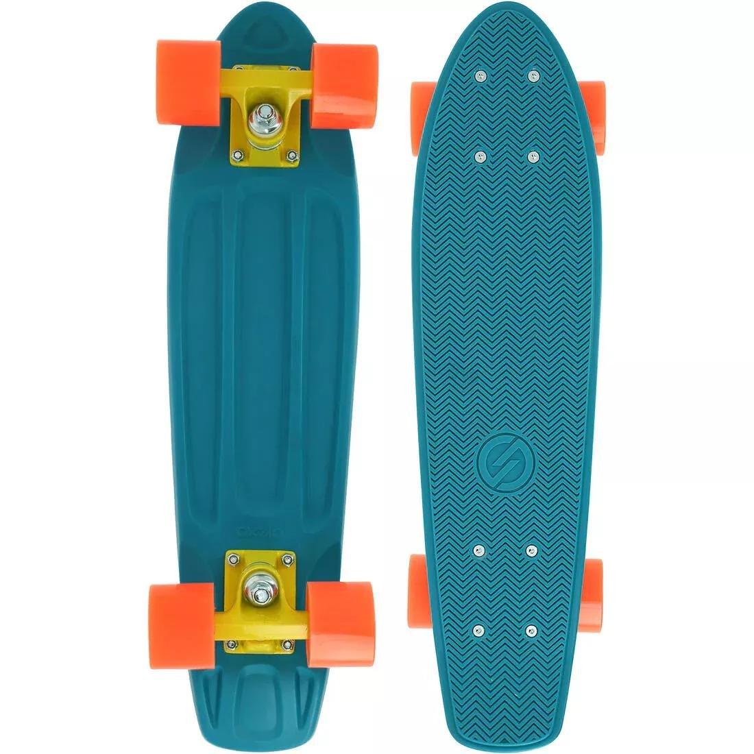 OXELO - Cruiser Skateboard Yamba 100 - Coral, Yellow